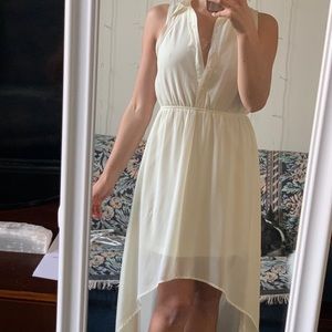 Off white high low dress with lace back